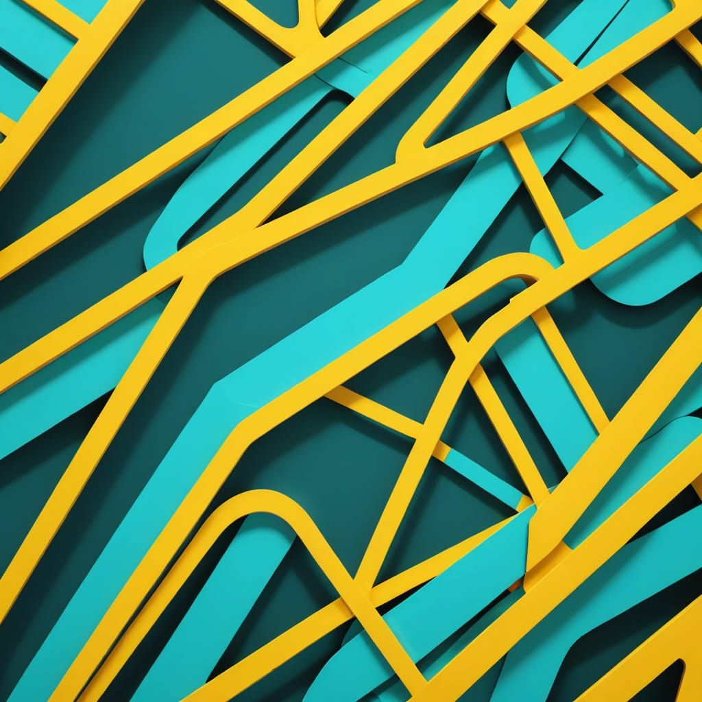 Abstract Rubber and Plastic Fusion in Bauhaus Style