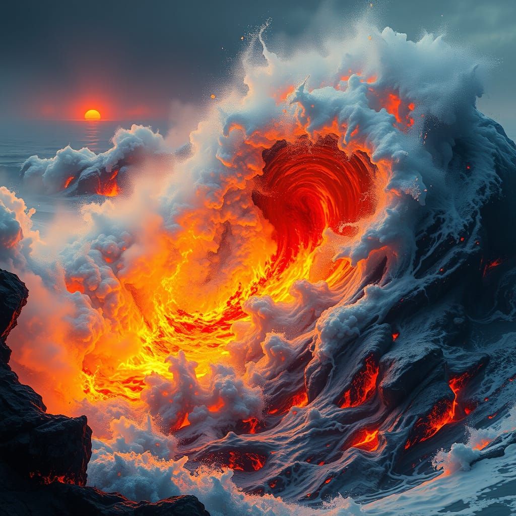 Inferno Meets Ocean: A Dance of Fire and Water