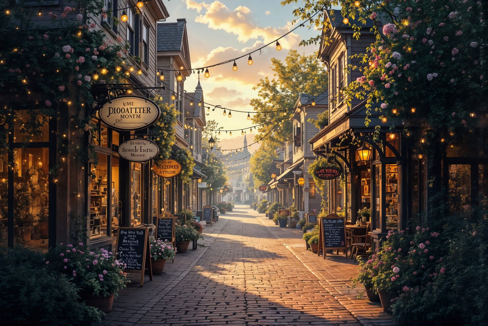 Magical Small Town Main Street in Photo Realism
