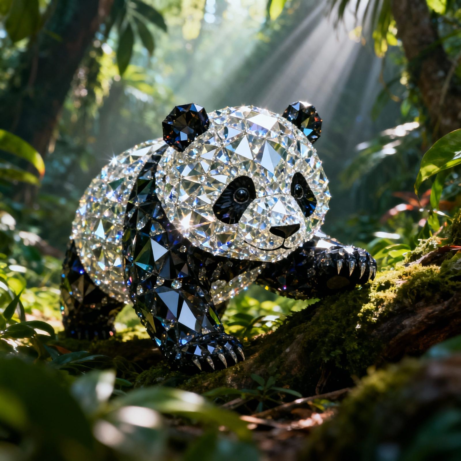 Diamond Panda in Lush Jungle