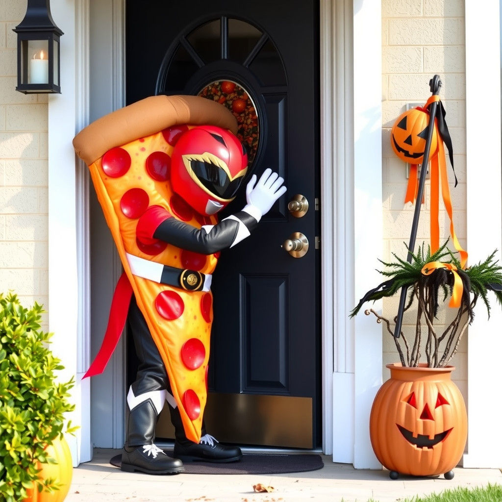 Pizza Power Ranger on Halloween Night