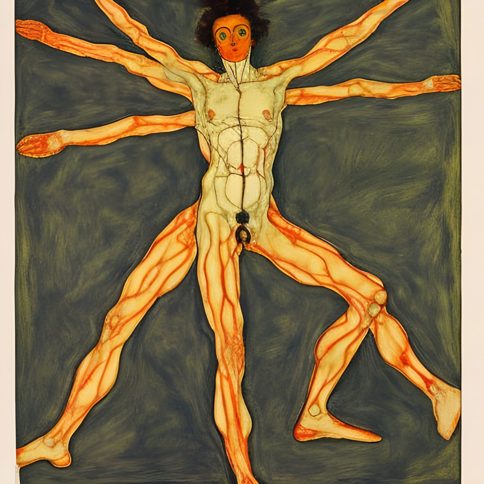 Vitruvian Man Inspired by Expressionism