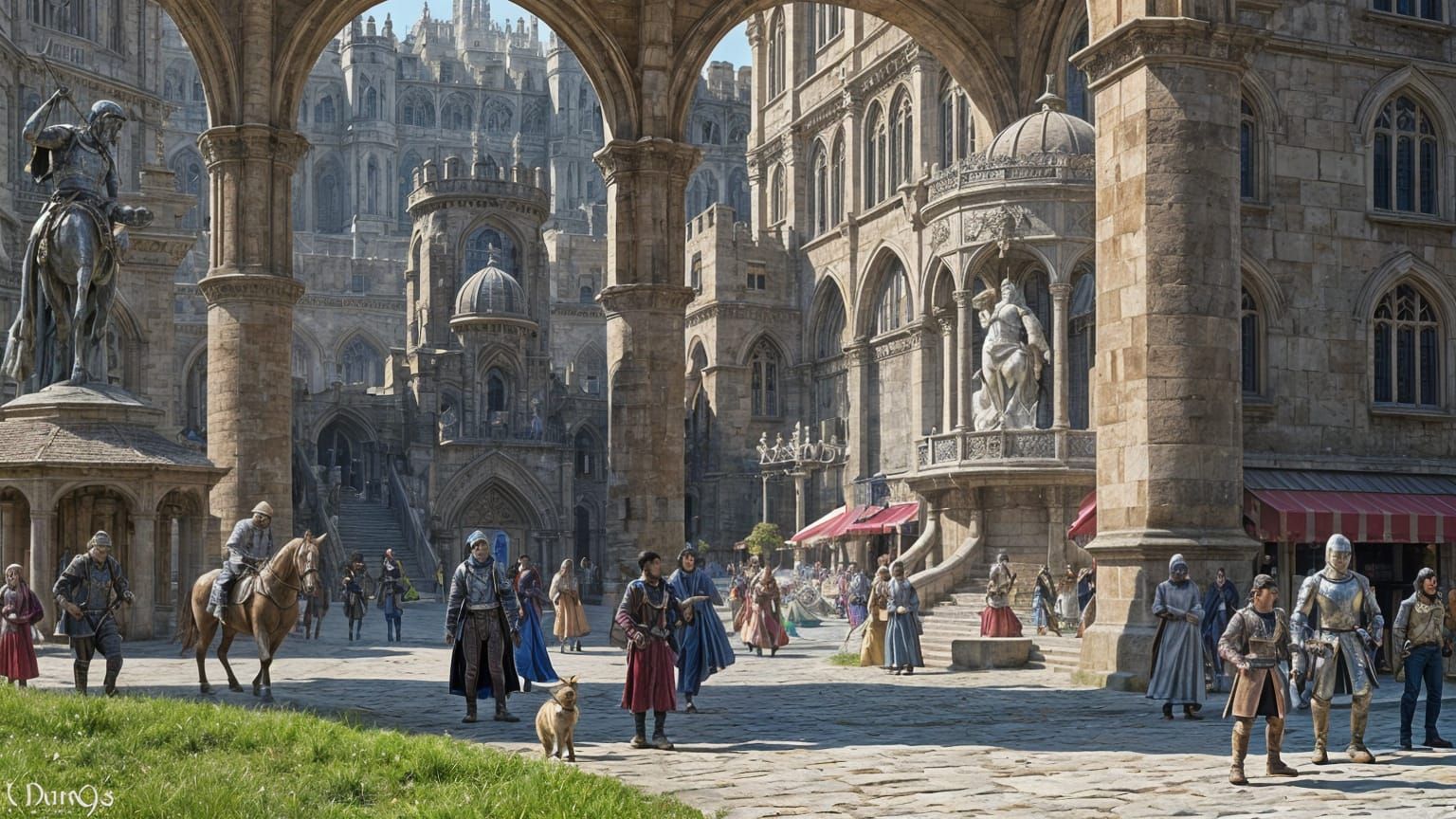 Majestic Medieval Cityscape in Grand Fantasy Style