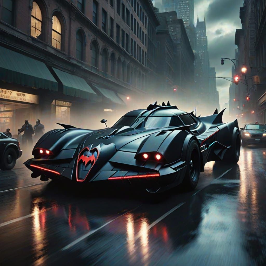 Batmobile Dashing Through Gotham in a Cinematic Masterpiece