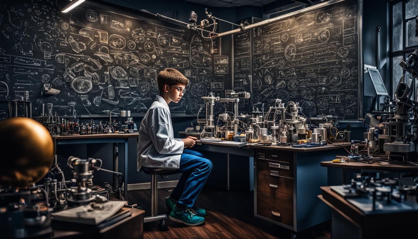 Hyperrealistic Portrait of a Teenage Scientist
