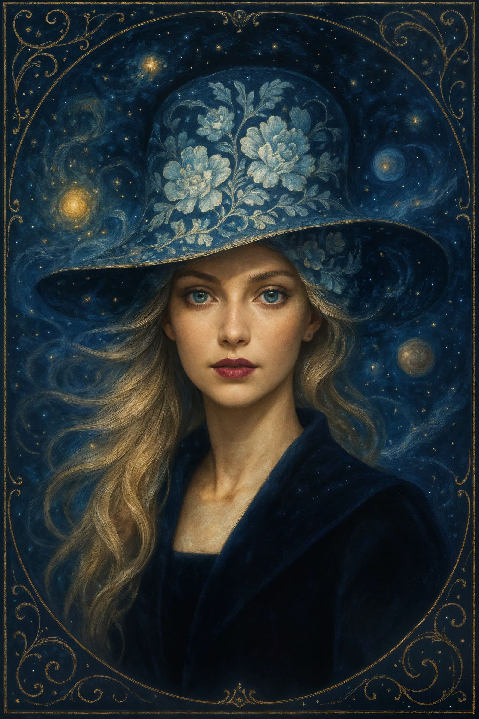 Celestial Fantasy Portrait in Impressionistic Style