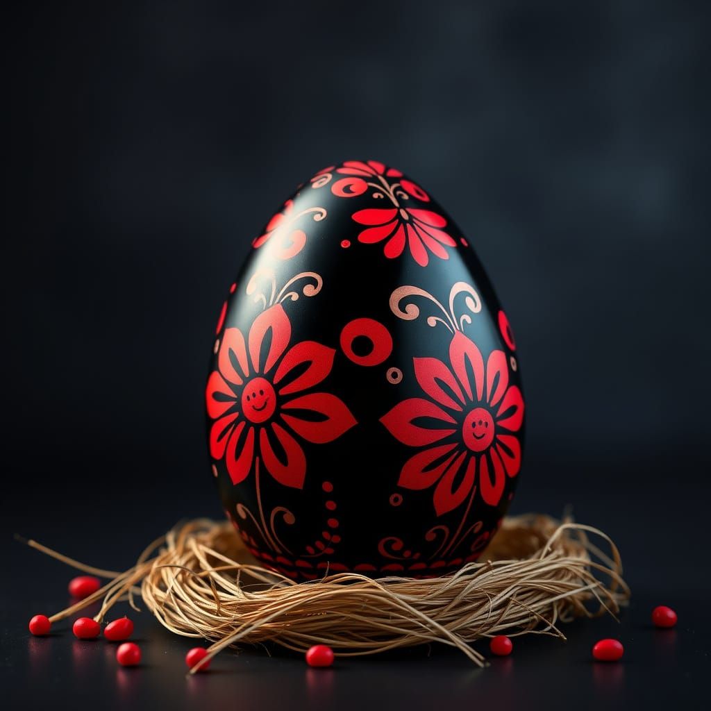 Gothic Polish Easter Egg Design