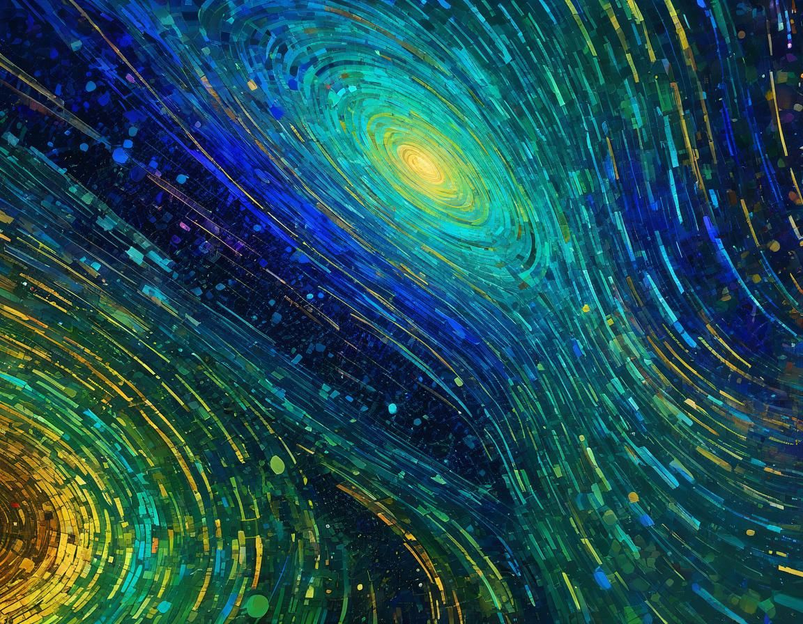 Ethereal Abstract Art with Blue-Green Hues