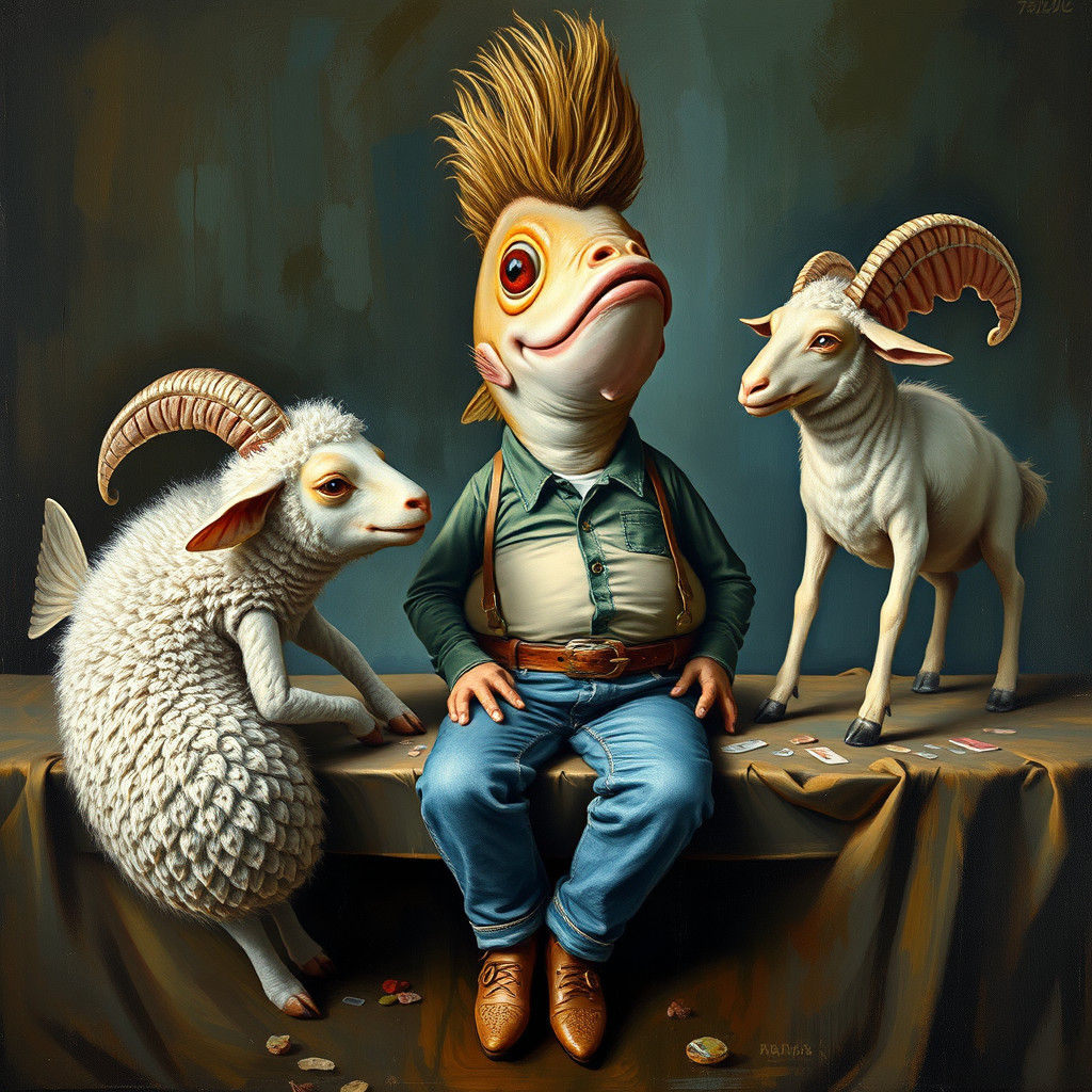 Surreal Mythical Creature in Dreamlike Scene