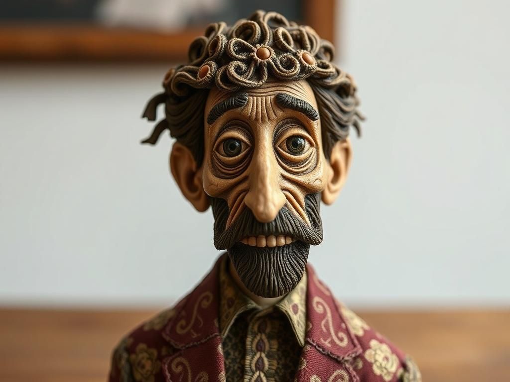 Kurt Vonnegut Brainbeat Wood Carving