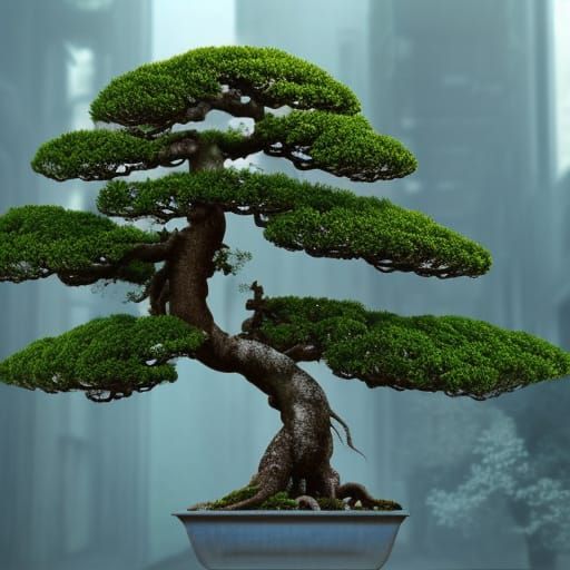 Epic Bonsai Digital Matte Painting