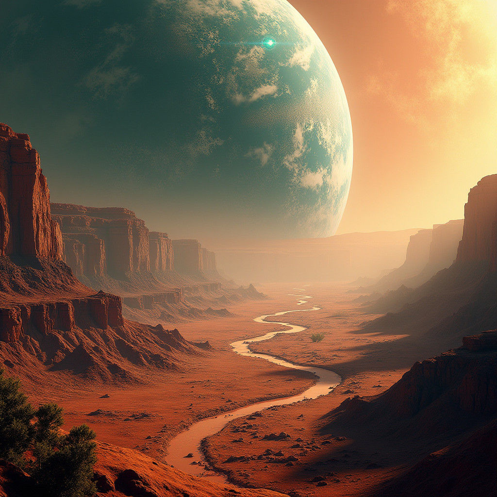 Earth and Mars: Contrasting Planets in Diorama