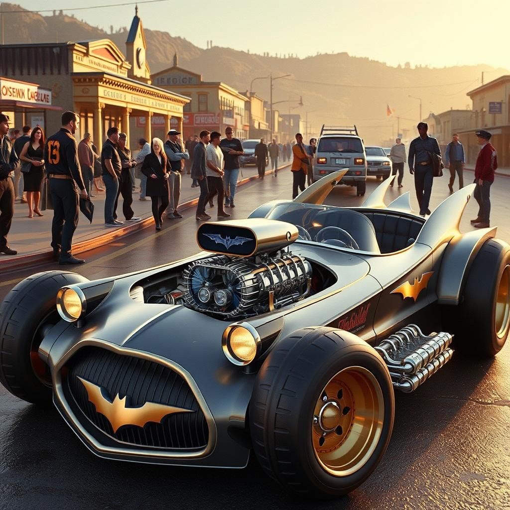 Retro-Futuristic 1950s Hot Rod Batmobile