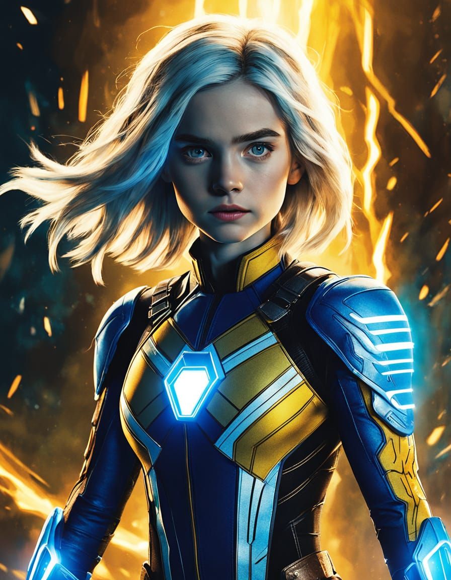 Marvel's Rogue in Vibrant Comic Book Style