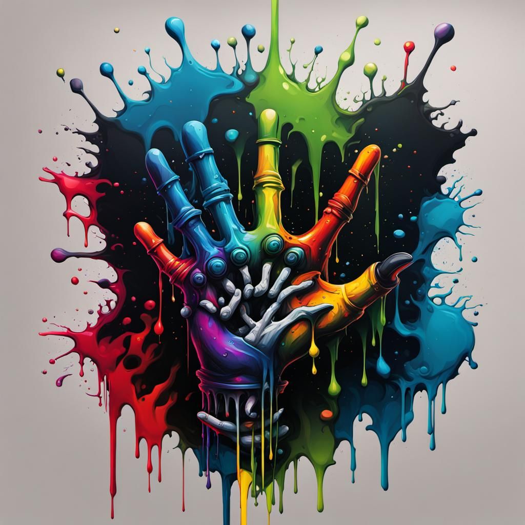 Colorful Graffiti Art with Melting Effects