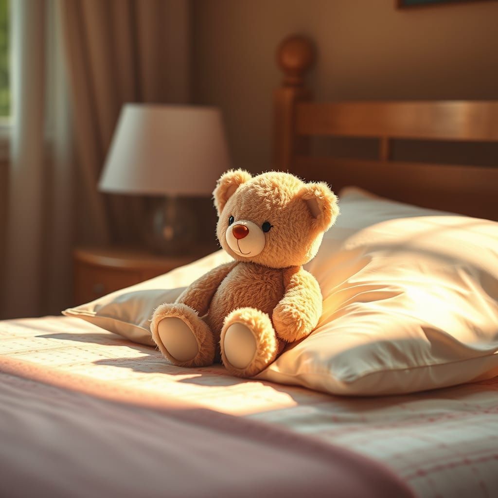 Teddy Bear's Bedtime Story: A Cozy Bedroom Scene