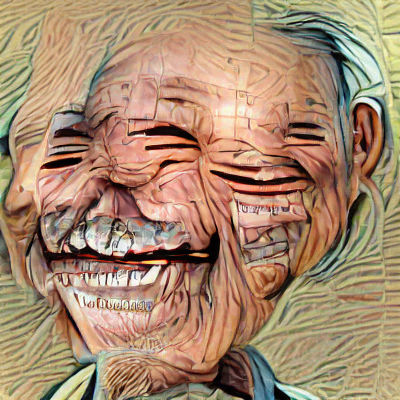 Elderly Man's Joyful AI Portrait