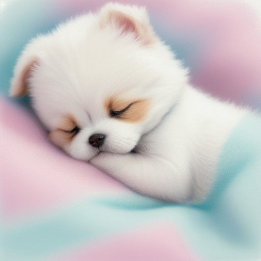 Whimsical Watercolor Puppy Portrait in Pastel Hues