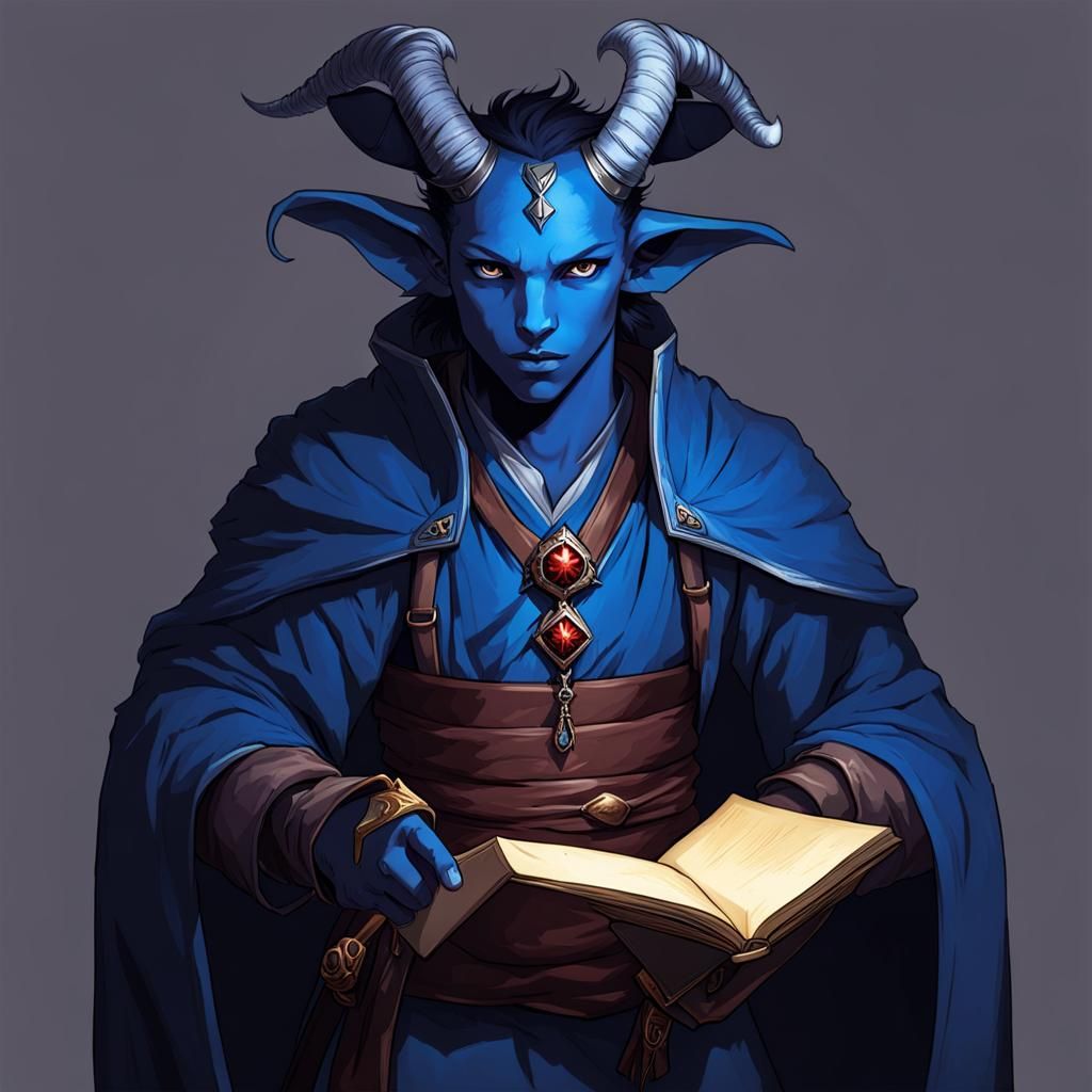 Young Tiefling's Amulet: Bound Efreeti and Good Intentions