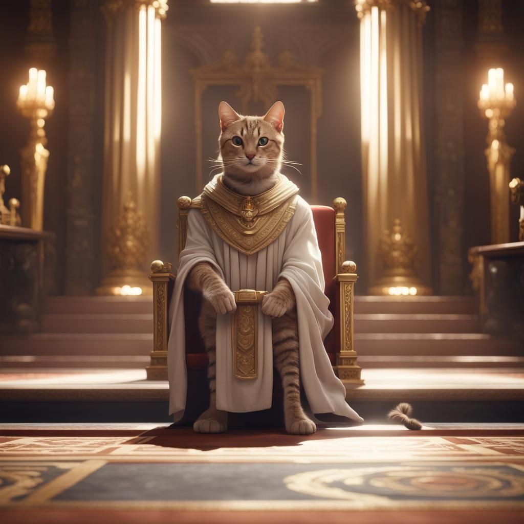 Cat Lord Giving Speech: 3D Game Cinematic