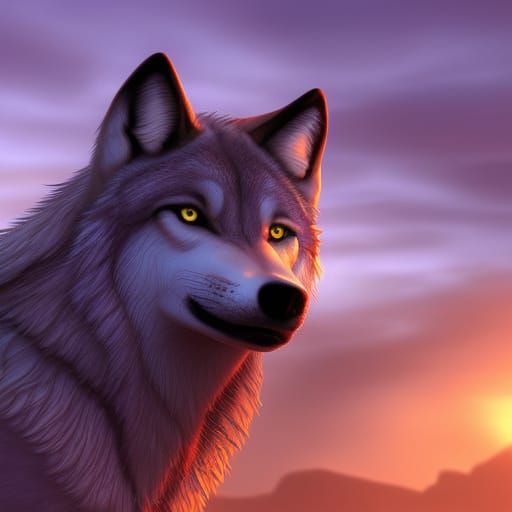 Wolf Howling at Sunrise: Fantasy Concept Art