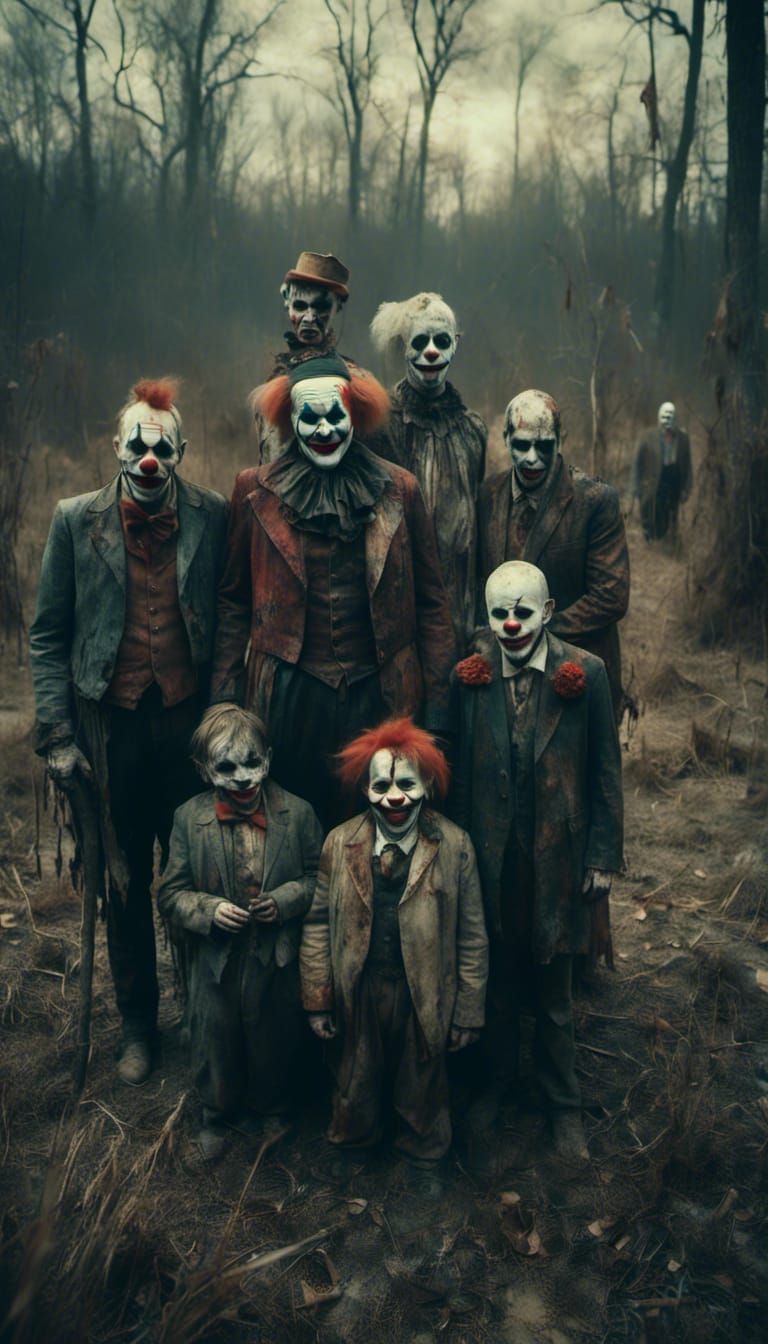 Macabre Clowns Attend a Funeral