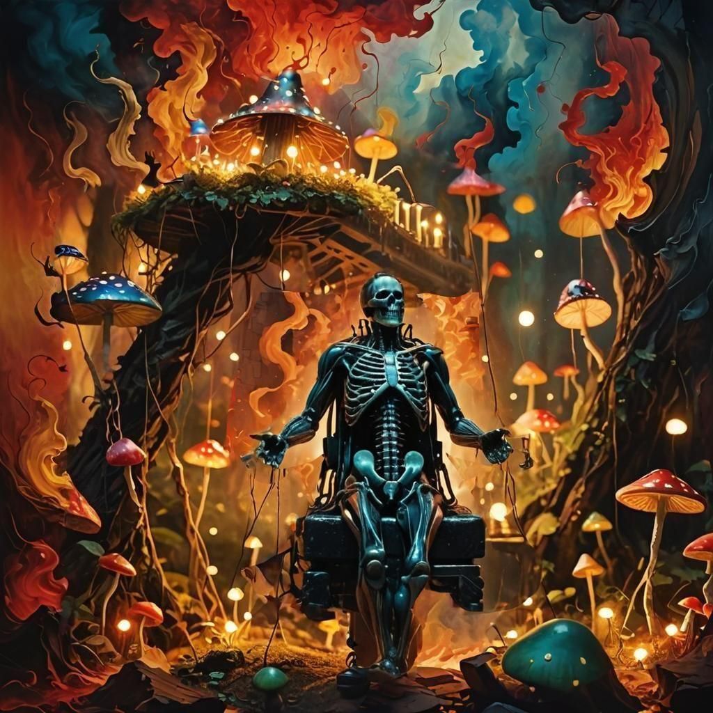 Spirits' Dance in Purgatory, Surrealist Painting