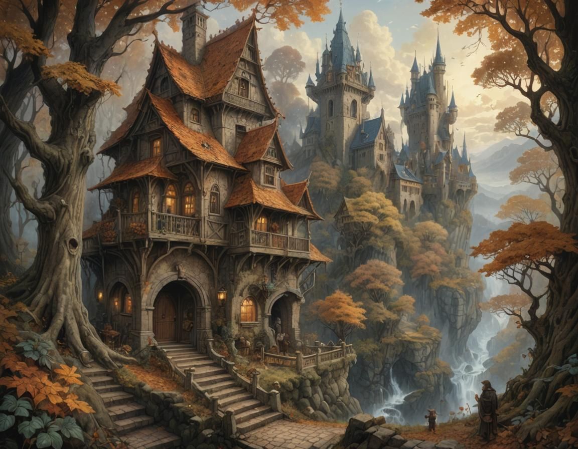 Whimsical Pixel Art Fantasy Architecture