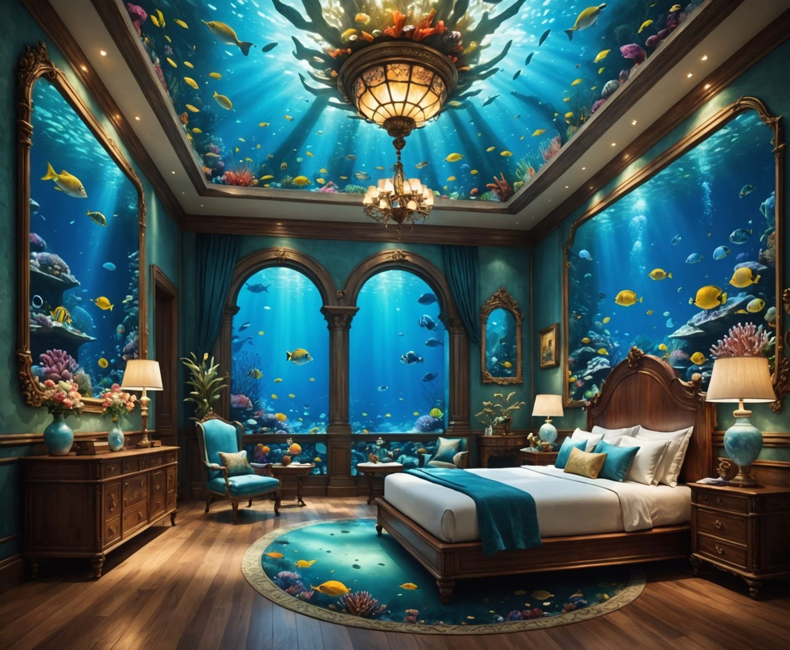 Underwater Paradise in Realistic Oil Painting Style