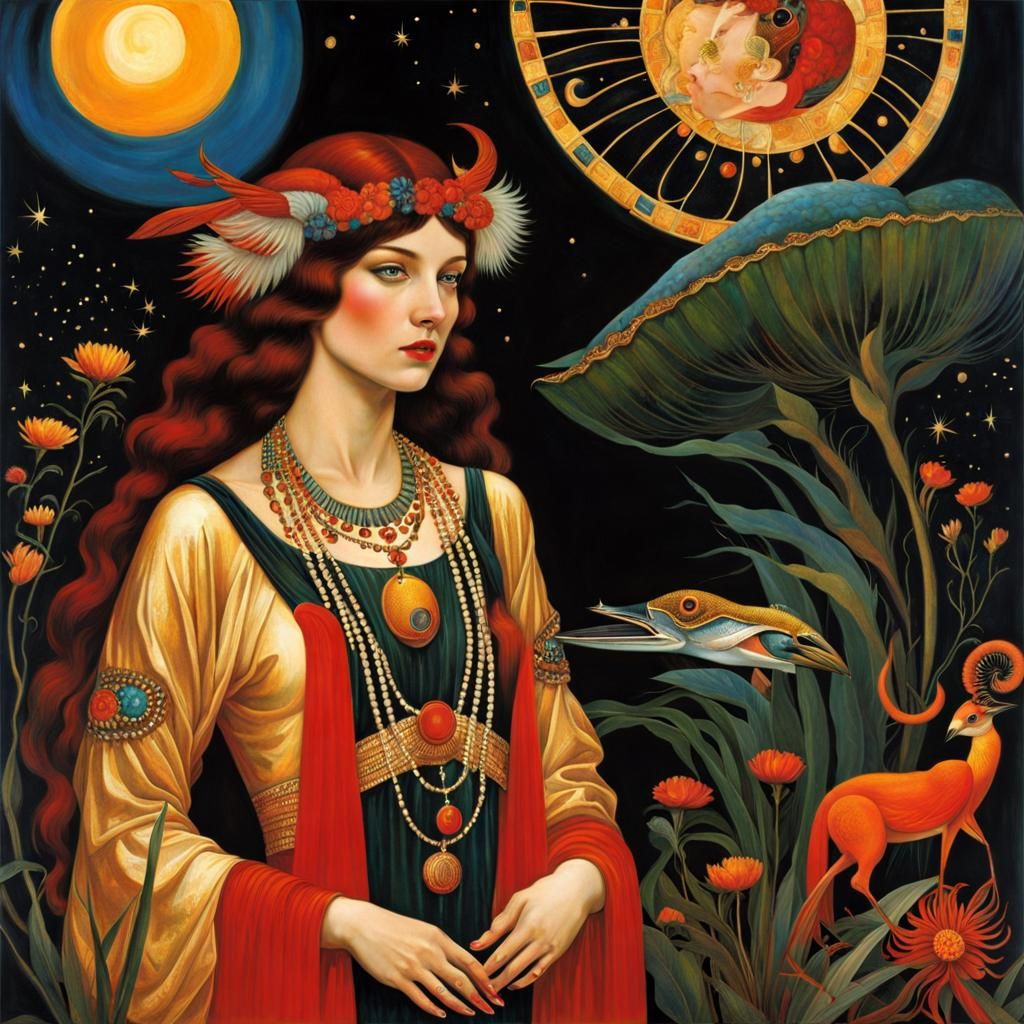Scorpio Goddess: Cosmic Bohemian Psychedelic Art