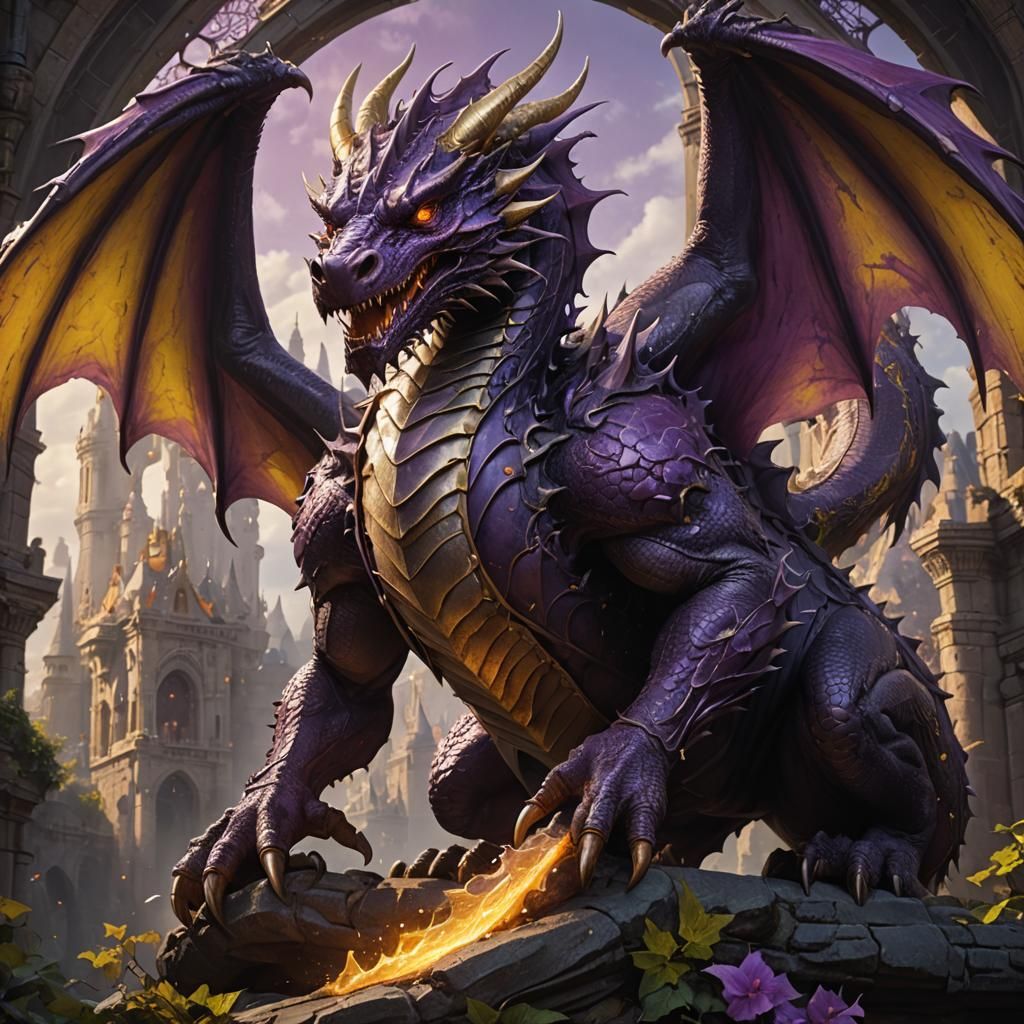 Detailed Dragon in Dark Fantasy Style