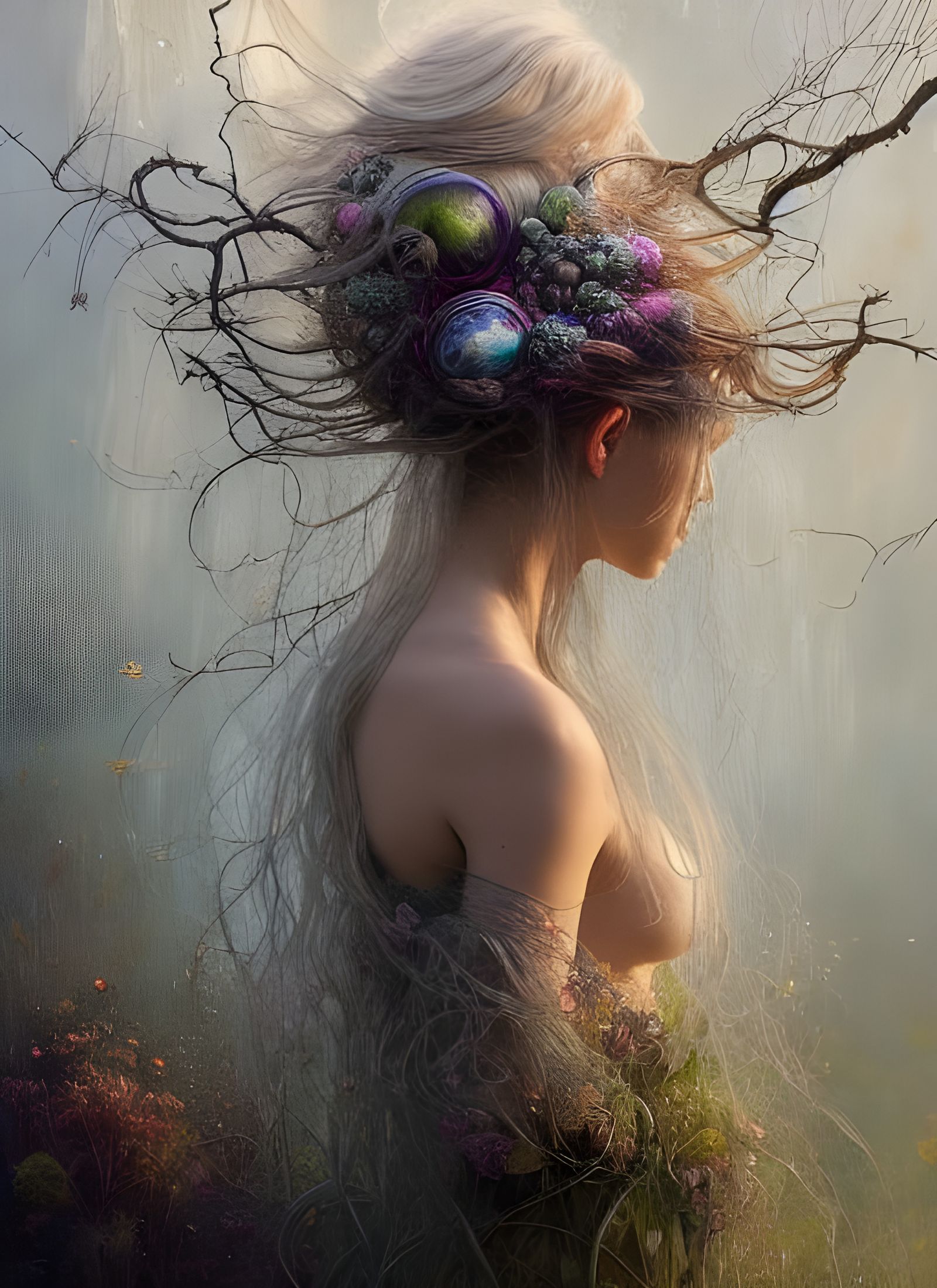 Mother Nature Portrait in Hyperrealistic Surrealism