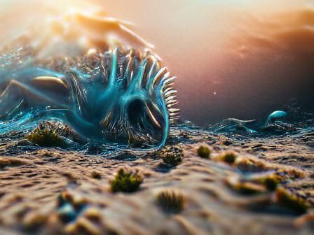 Unworldly Sea Creature on an Alien Planet