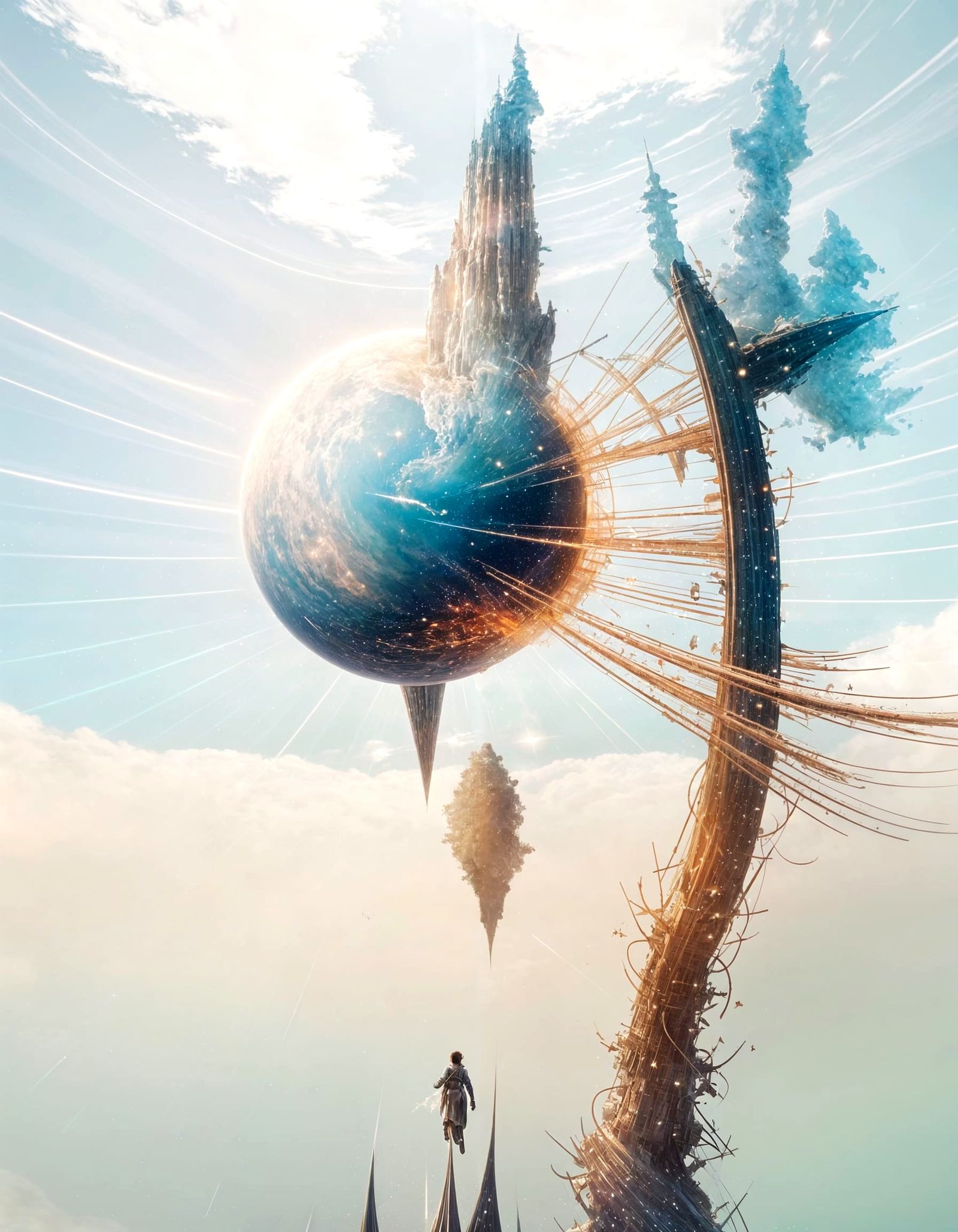 Lightspeed Travel: Surreal Celestial Streaks in 8K