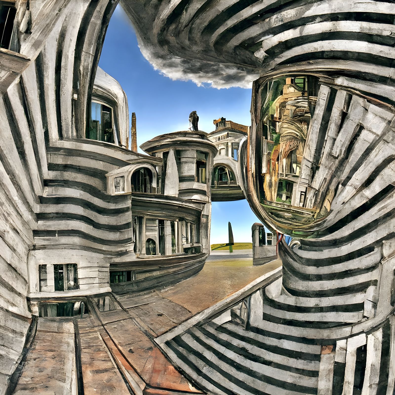 Distorted Liminal World Inspired by Surrealist Masters