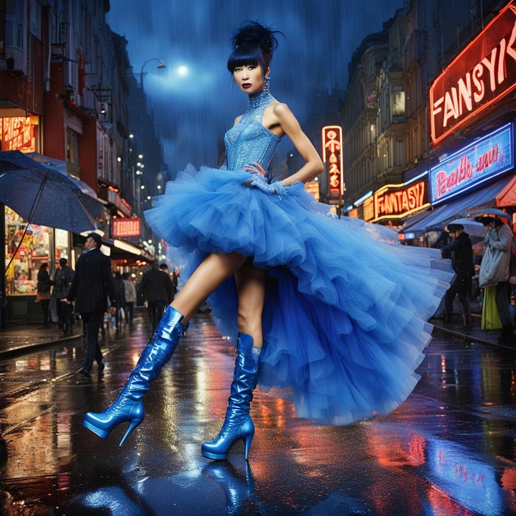 Bride in Boots Walks Reeperbahn: Fantasy Concept Art
