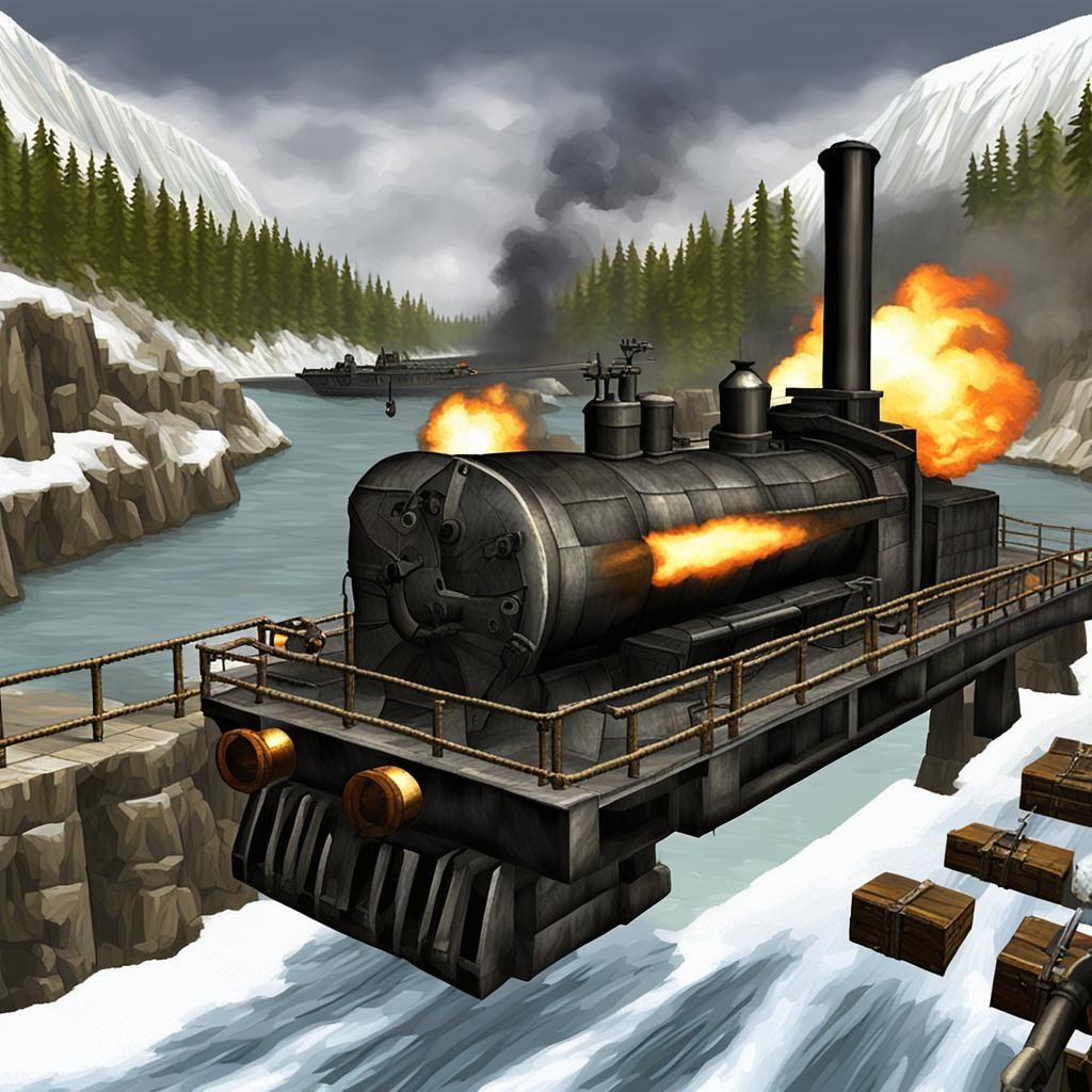 Steampunk Goldeneye Scene on the Dam