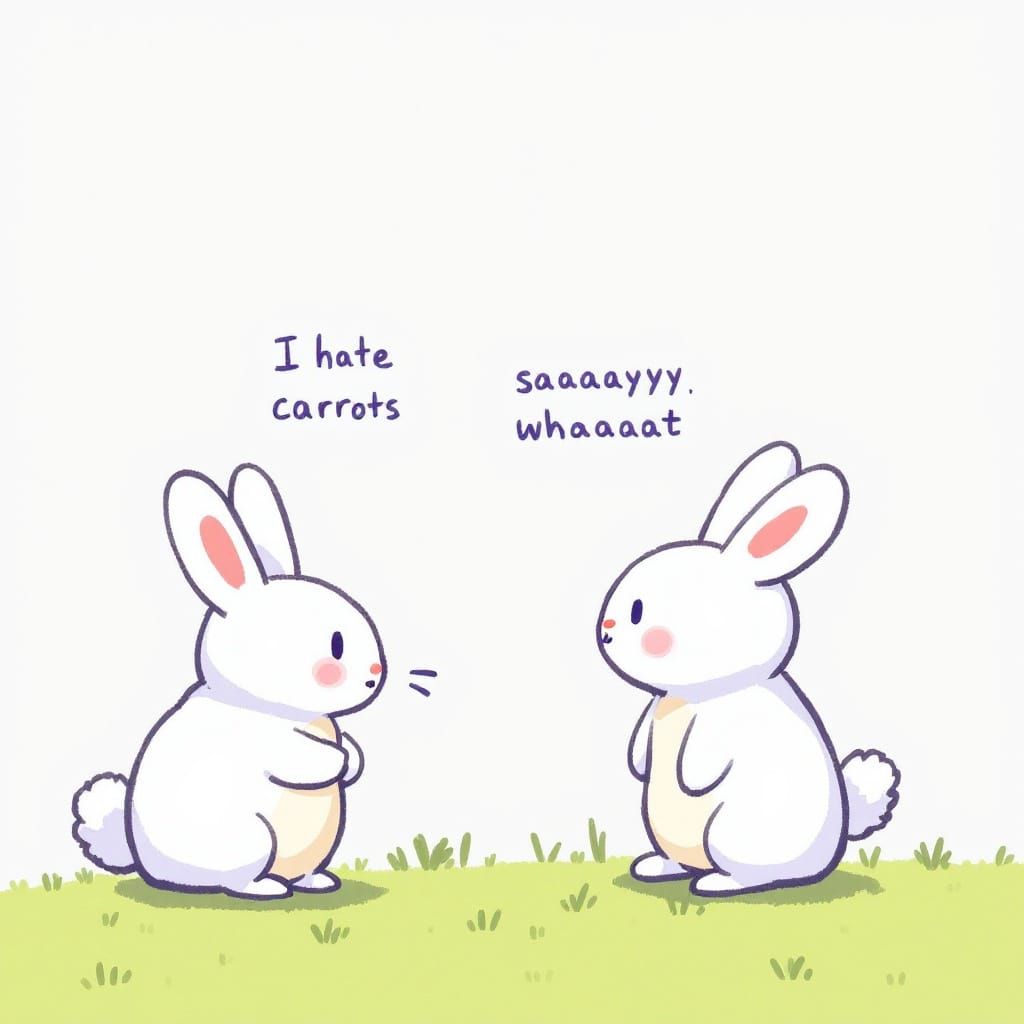 Two Rabbits in Conversation, Sakimichan Style
