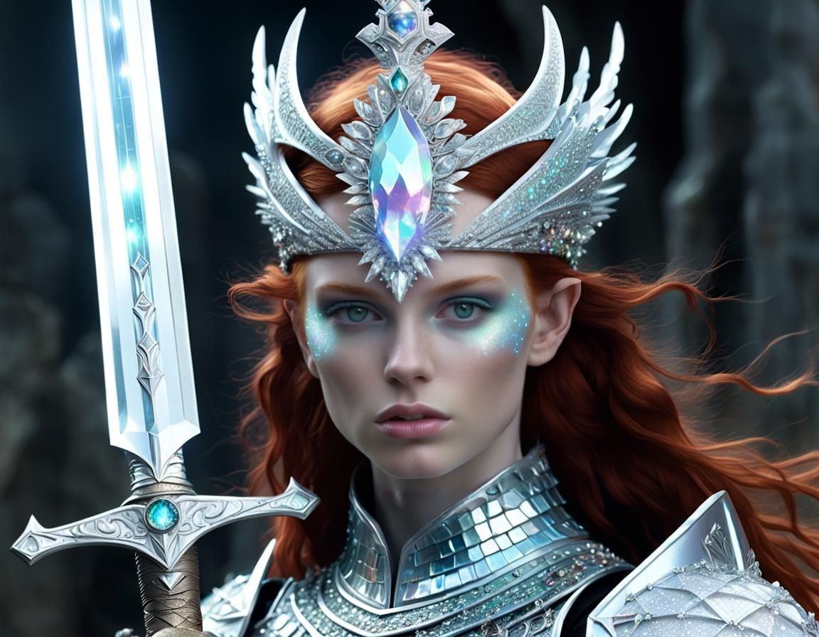 Iridescent Alien Knight Warrior on Alien Planet