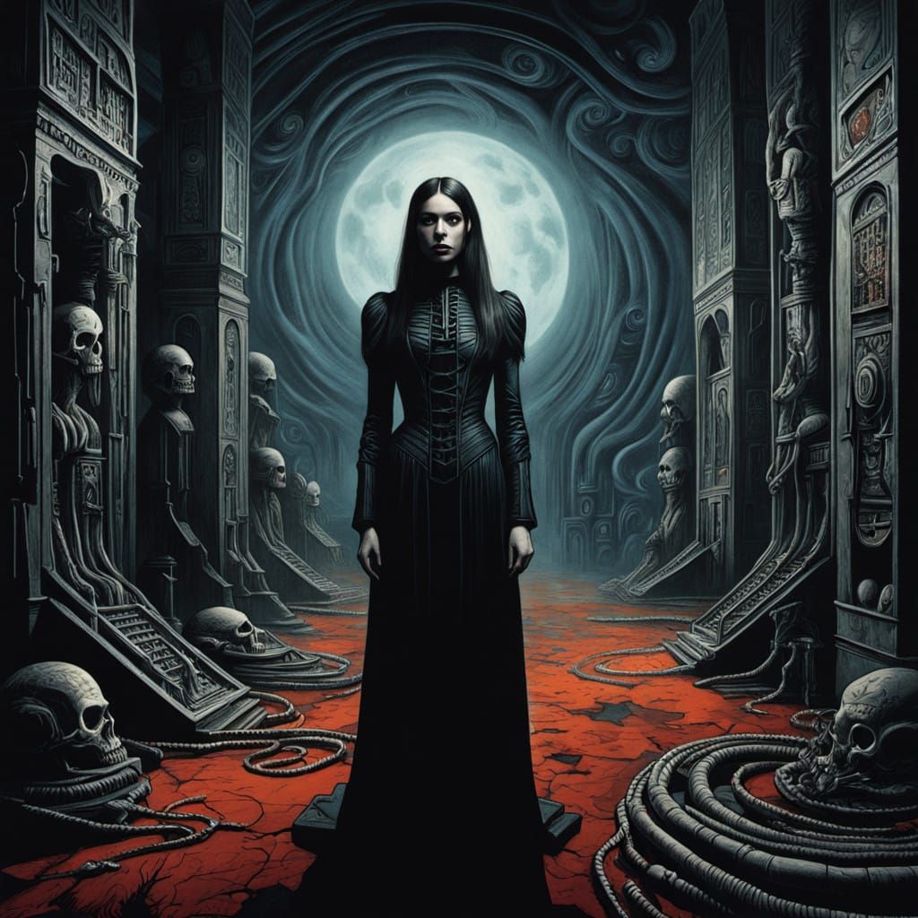 Mysterious Young Woman in a Haunted Realm