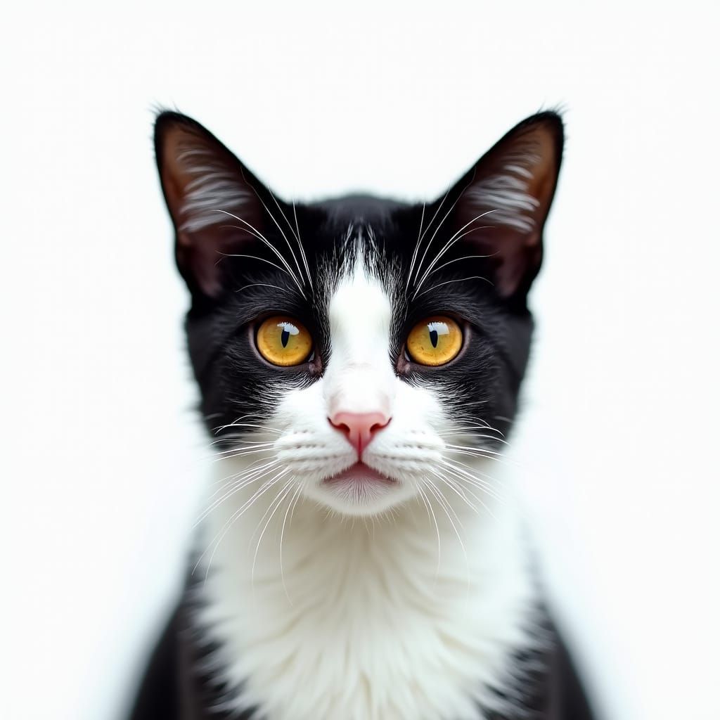 Mirrored Feline Beauty in Amber Eyes