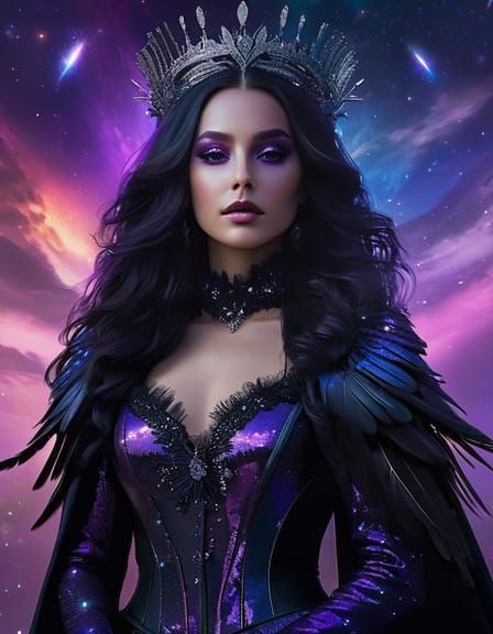 Raven Queen in Hyperrealistic Digital Art