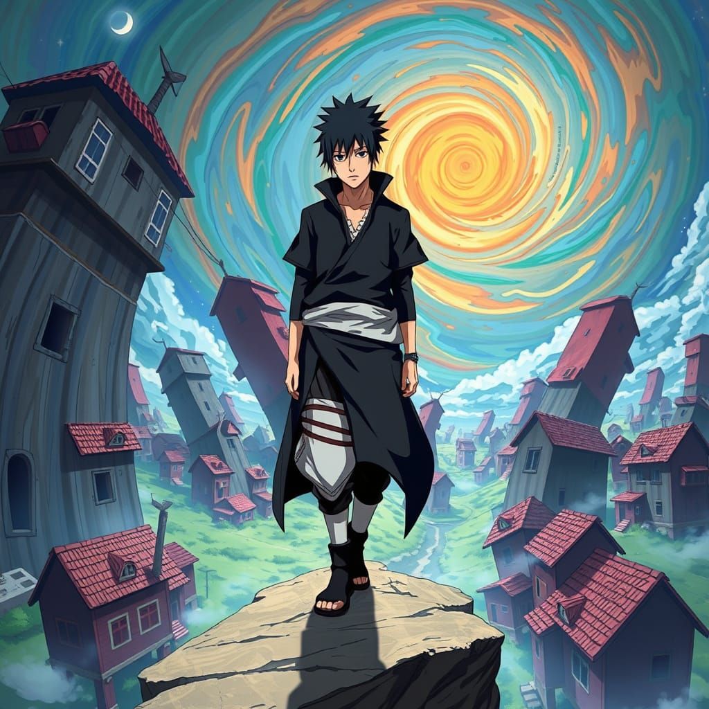 Sasuke Uchiha in Distorted Hidden Leaf Village