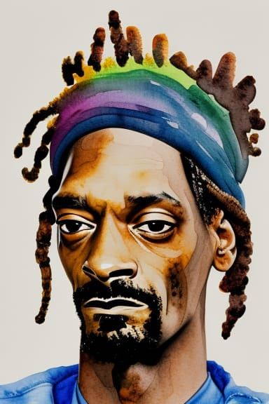 Abstract Watercolor Portrait in Contemporary Style