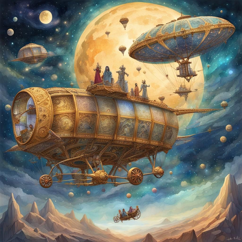 fly in the starry magnificent sky