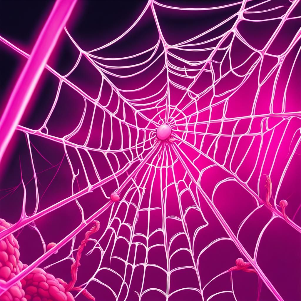 Neon Pink Spider in Candy Comic Style