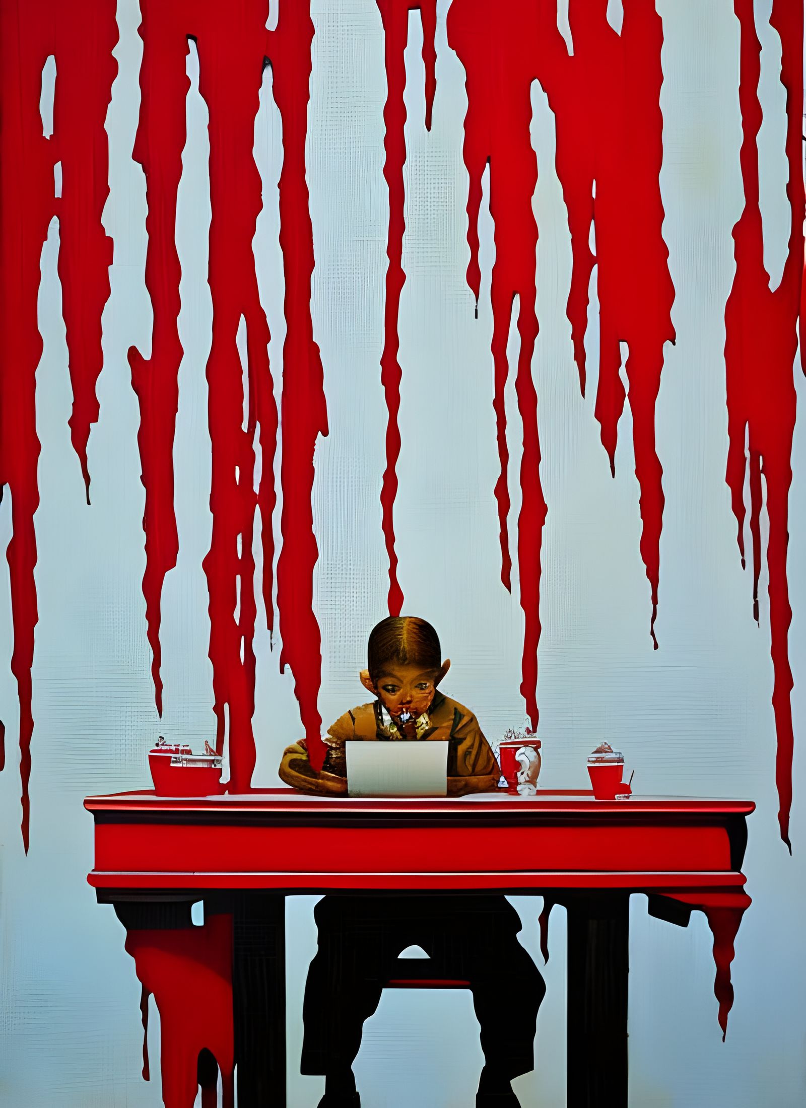 Disturbing Americana: Shredded Dictionary and Red Paint