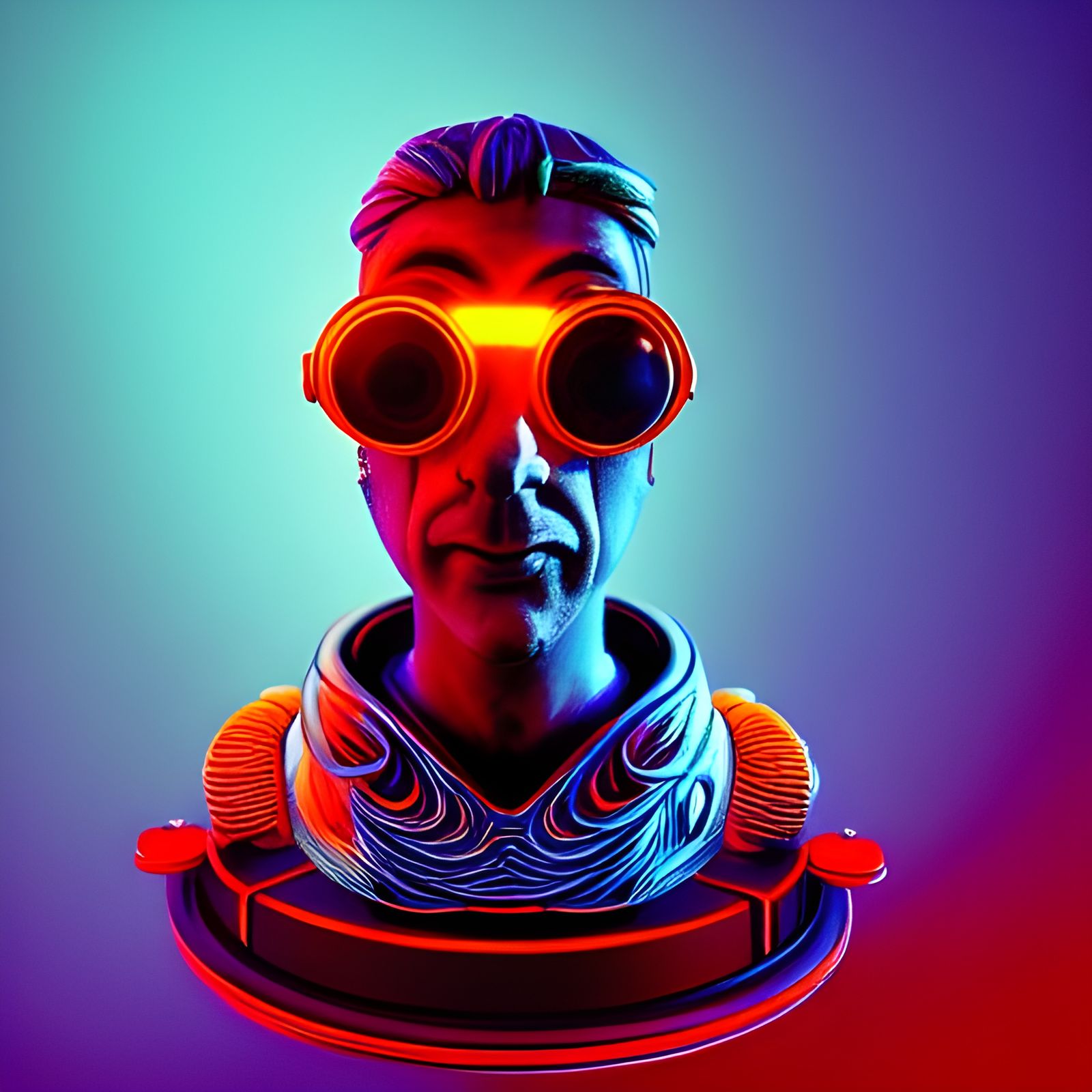 Steampunk Hacker with Ceramic Body in 8K