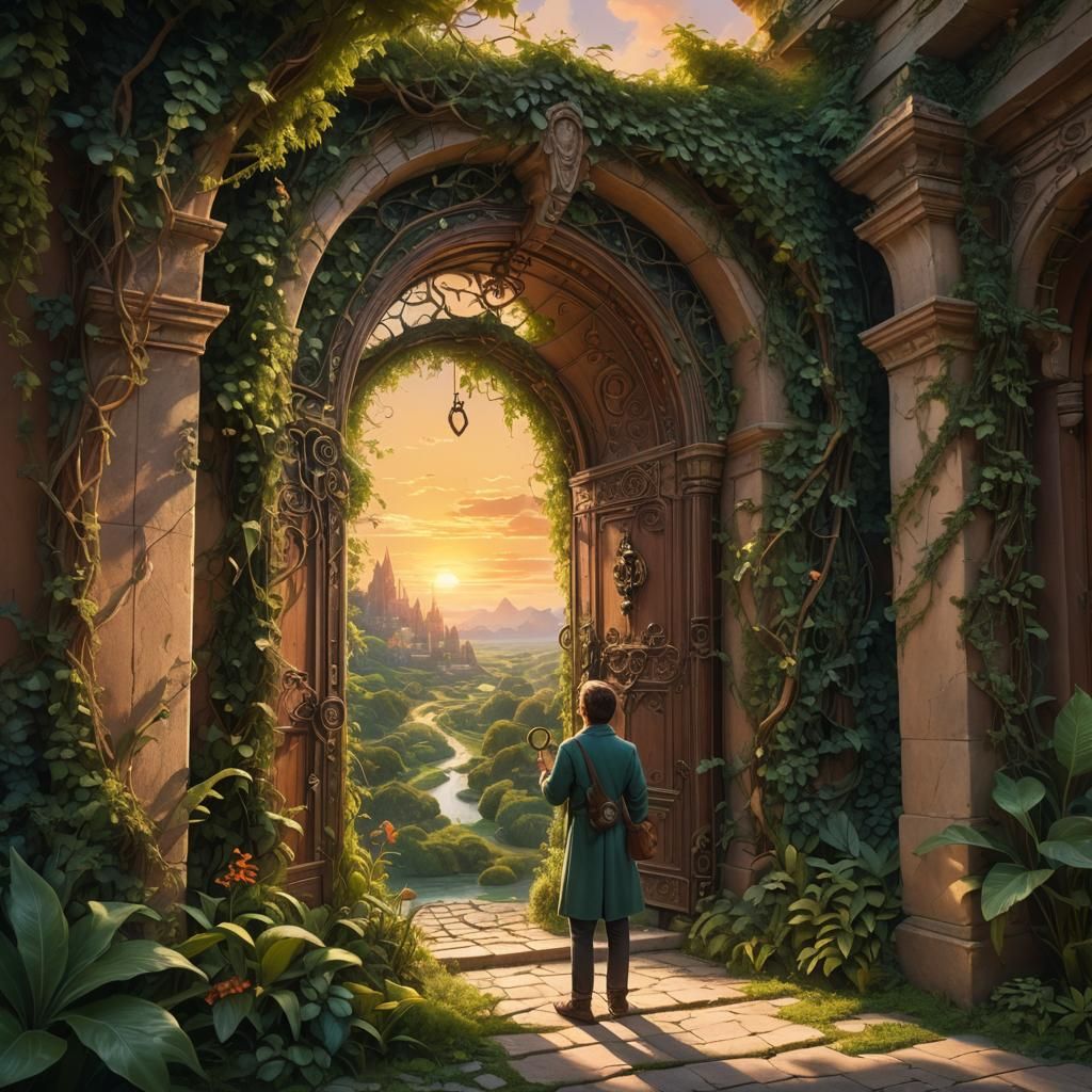 Fantasy Doorway in Oil Painting Style