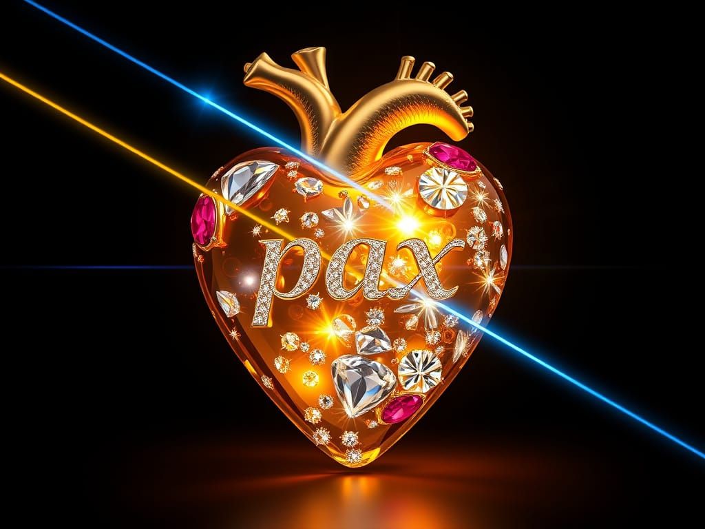 Golden Heart of Luxury and Peace in Hyperrealistic 8K